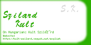 szilard kult business card